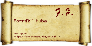 Forró Huba névjegykártya